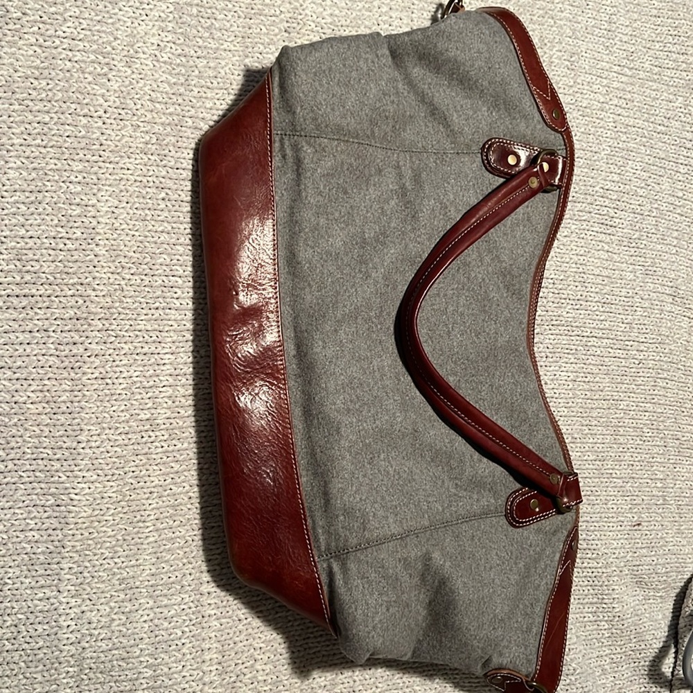 Stunning brown, leather and wool vintage Ralph Lauren bag